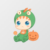 初のハロウィーンかわいいベビードラゴン恐竜の衣装 ウィンドウサイン (シート)
