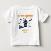 初のハロウィーン水彩猫Tシャツ ベビーTシャツ (裏面)
