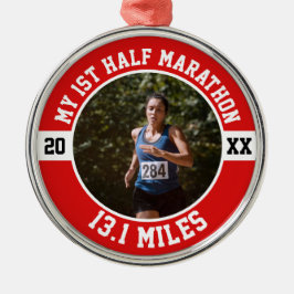 初のハーフマラソンランナー 1位 13.1 メタルオーナメント