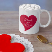 初のバレンタインデーの夫婦赤写真 コーヒーマグカップ