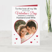 初のバレンタインデーの夫婦赤写真 シーズンカード (正面)