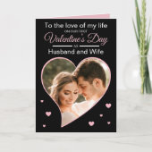 初のバレンタインデーを夫婦写真ピンク シーズンカード (正面)