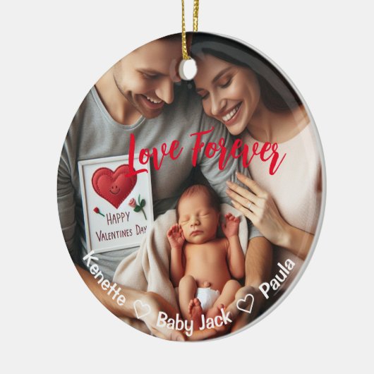 初のバレンタインデー |フォトカスタムー セラミックオーナメント (左)