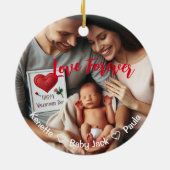初のバレンタインデー |フォトカスタムー セラミックオーナメント (裏面)