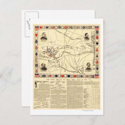 初のブル走ーの戦い – 南北戦争パノラマ3 ポストカード (正面/裏面)