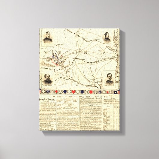 初のブル走ーの戦い – 南北戦争パノラマ7 キャンバスプリント (正面)