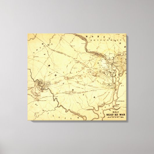 初のブル走ーの戦い – 南北戦争パノラマ9 キャンバスプリント (正面)