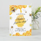 初のミツバチの日ハチミツミツバチ1歳の誕生日パーティー 招待状 (スタンド正面)