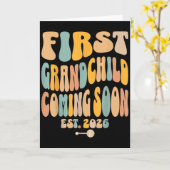 初の孫誕生予定 2026年 赤ちゃん発表 カード (黄色い花)