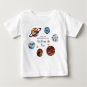 初の宇宙旅行 誕生日カスタマイズ ベビーTシャツ (正面)