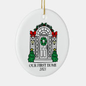 初の家庭用セラミックオーナメント パーソナライズされた セラミックオーナメント (右)