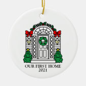 初の家庭用セラミックオーナメント パーソナライズされた セラミックオーナメント (正面)
