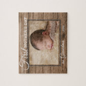 初の母の日おばあちゃんフォトウッ素朴ド ジグソーパズル (縦)