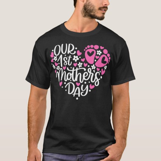初の母の日妊娠の性別が現れるベビー  Tシャツ (正面)