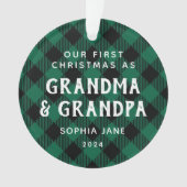 初の祖父母クリスマス素朴新生児 オーナメント (正面)
