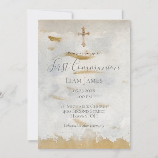 初の聖エレガント会金ゴールドヴィンテージ 招待状 (正面)