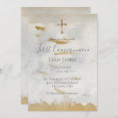 初の聖エレガント会金ゴールドヴィンテージ 招待状 (正面/裏面)