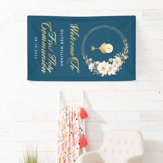 初の聖エレガント餐式の歓迎 横断幕 (インサイチュ)