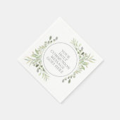 初の聖域の緑の水の色葉の スタンダードカクテルナプキン (角)