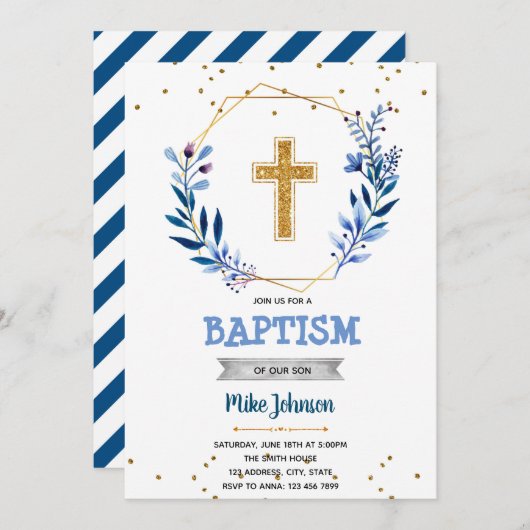 初の聖餐会への招待 招待状 (正面/裏面)