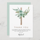 初の聖餐式に感謝Greenery Sage 招待状 (正面/裏面)