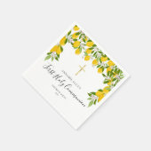 初の聖餐式レモンの緑 スタンダードカクテルナプキン (角)