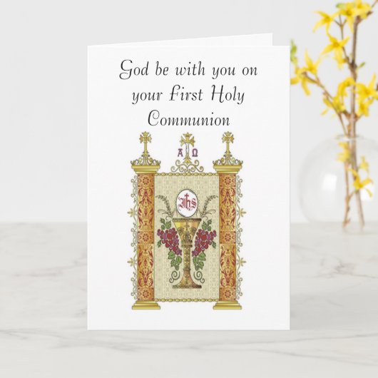 初の聖餐式 カード (黄色い花)