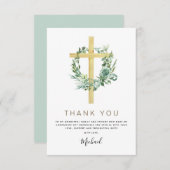 初の聖餐式Sage Inviありがとう サンキューカード (正面/裏面)