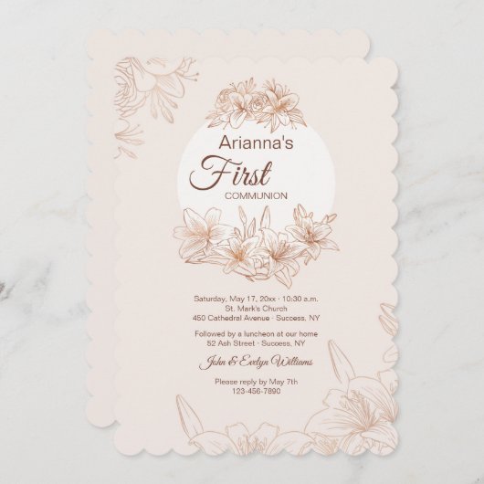 初の聖餐 招待状 (正面/裏面)