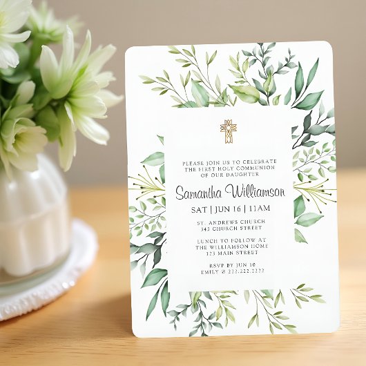 初の葉の金ゴールド交差 招待状