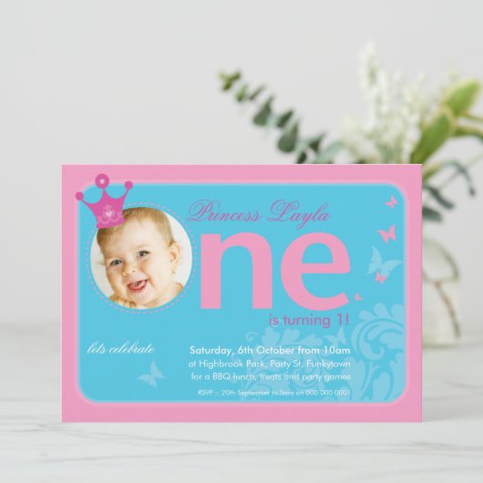 初の誕生日パーティーご招待 :: ナンバーワン １ 招待状 (スタンド正面)