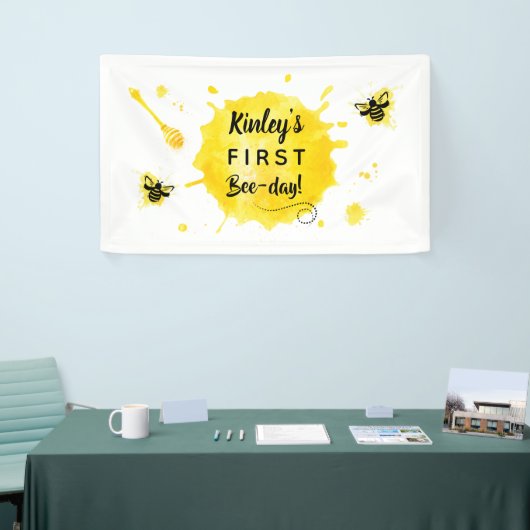 初の誕生日ビーデービー1歳の誕生日パーティー 横断幕 (トレードショー)