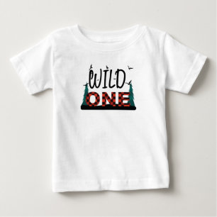 初の誕生日ワイルド·バッファロー·プレイドシャツ1枚 ベビーTシャツ