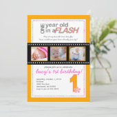初の誕生日招待状と写真付き1歳 招待状 (スタンド正面)