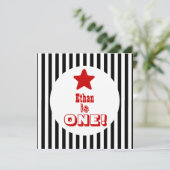 初の誕生日1歳の黒人ストライプ男の子V04A 招待状 (スタンド正面)