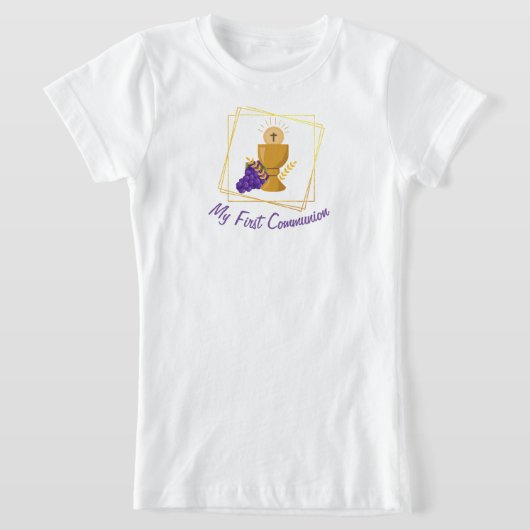 初のCommunion Kids Tシャツ、白Tシャツ Tシャツ (レイダウン)