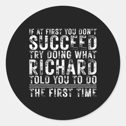 初めおもしろいもしてリチャール誕生日は成功しない ラウンドシール (正面)