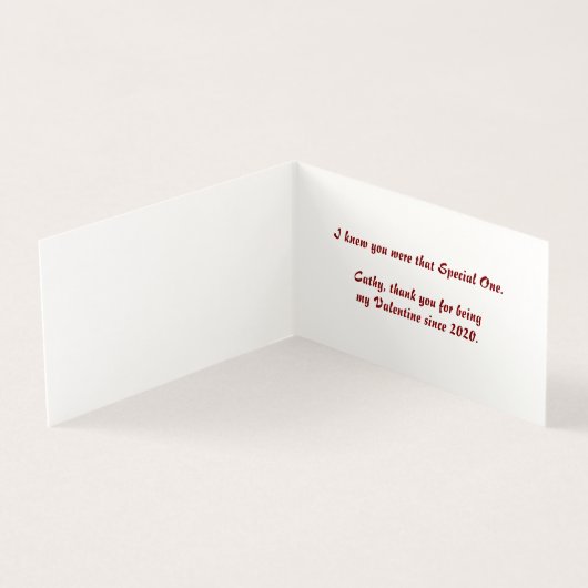 初めてあなたの顔バレンタインデーのカードを見た (内部)