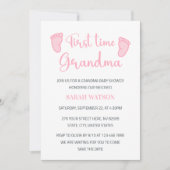 初めておばあちゃんベビーガール足シャワー 招待状 (正面)