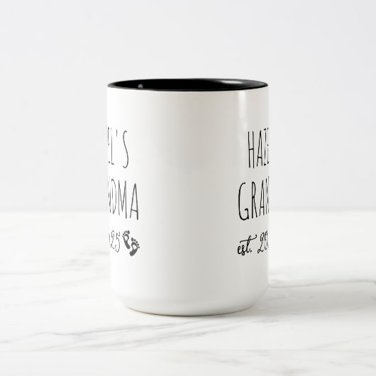 初めておばあちゃん初孫シックハート ツートーンマグカップ (中央)