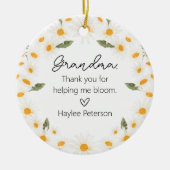 初めておばあちゃん妊娠アナウンスメントデイジー セラミックオーナメント (正面)