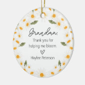 初めておばあちゃん妊娠アナウンスメントデイジー セラミックオーナメント (左)