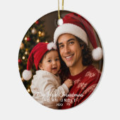 初めてのおじさんのクリスマスの思い出の写真 セラミックオーナメント (左)