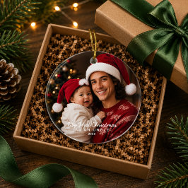 初めてのおじさんのクリスマスの思い出の写真 セラミックオーナメント