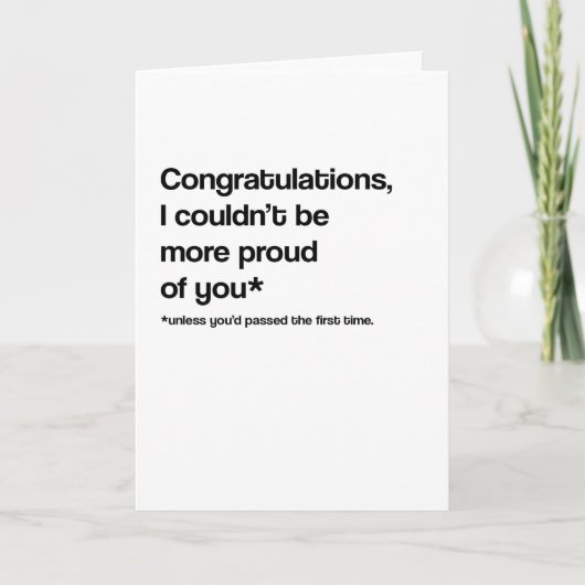 初めてのおもしろいテスト/試験の合格カード カード (正面)