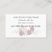 初めてのお客様エレガントのフローラ水色 割引カード (正面)