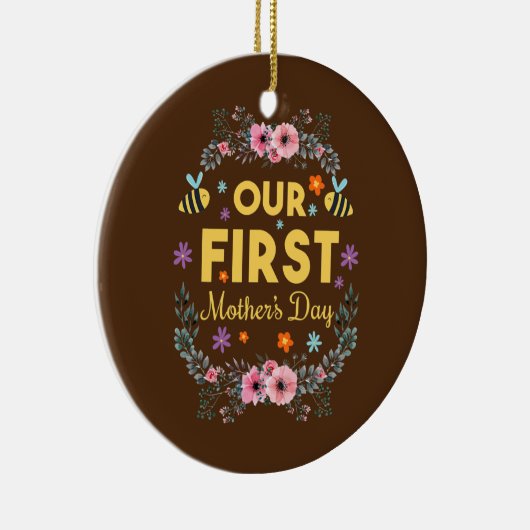 初めてのお母さんの日のかわいいお母さん セラミックオーナメント (右)