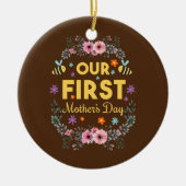 初めてのお母さんの日のかわいいお母さん セラミックオーナメント (正面)