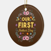 初めてのお母さんの日のかわいいお母さん セラミックオーナメント (左)