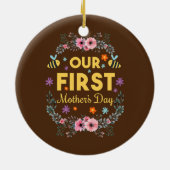 初めてのお母さんの日のかわいいお母さん セラミックオーナメント (裏面)